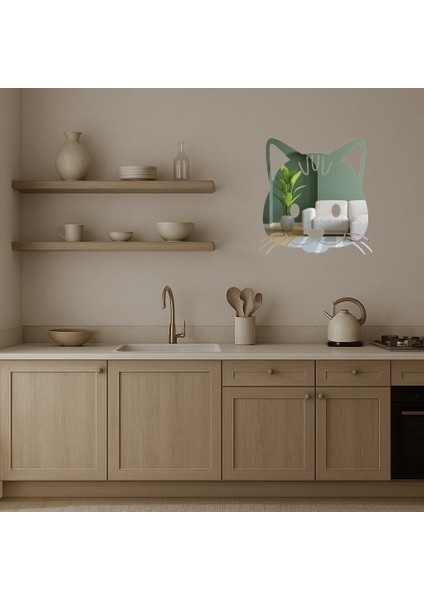 Iç Mekan Dekoratif Kedi Yüzü Aynalı Tablosu - MRS6853-4234 modelleri