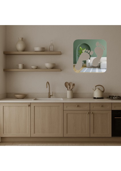 Ayak Izi Tasarımlı Dekoratif Aynalı Tablo - MRS3446-6913 modelleri