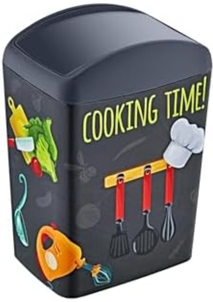 Soft Resimli Döner Kapaklı Çöp Kutusu 5 Lt Bej Tasarım fiyatları