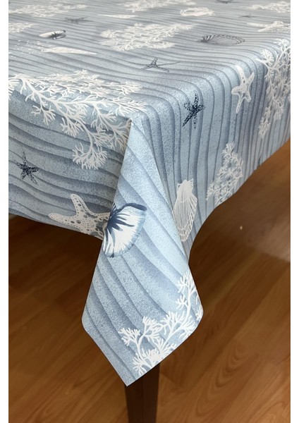 Mavi Pvc Elyaf Tabaklı Silinebilir Masa Örtüsü, Dayanıklı ve Şık Tasarım