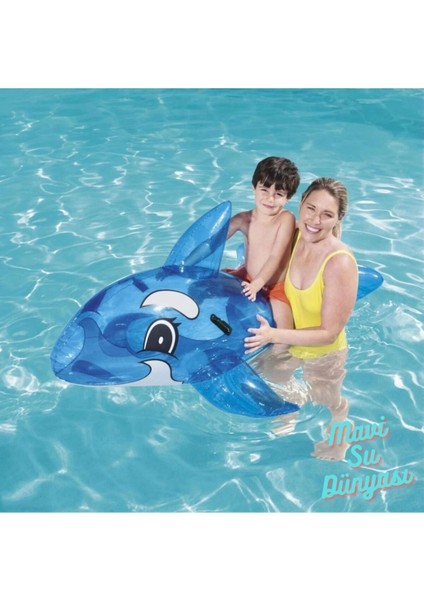 Renkli Balina Temalı Şeffaf Yüzeyli Şişme Havuz, Pompa Hediyeli, 157X94 cm