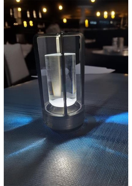 3 Renk Işık Fonksiyonlu USB Şarjlı Masa Lambası Gri Kasa modelleri