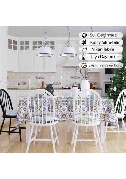 Çok Renkli Yıkanabilir Silinebilir Leke Tutmaz Masa Örtüsü fırsatları