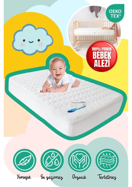 Yüksek Koruma Bebek Alez, Su Geçirmez, Antibakteriyel, Kapitoneli, Rahat ve Şık