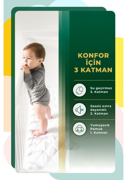 Yüksek Koruma Bebek Alez, Su Geçirmez, Antibakteriyel, Kapitoneli, Rahat ve Şık modelleri