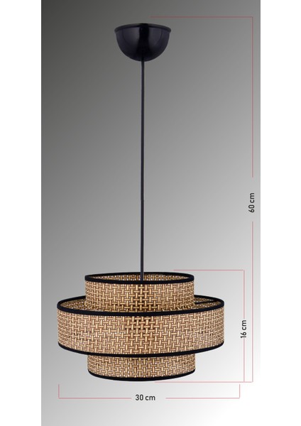 Doğal Hazeran Rattan 3 Katlı Renkli Sarkıt Avize, Şık ve Şeffaf Tasarım fiyatları