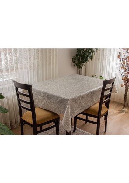 Astarlı Silinebilir Çiçek Desenli Pvc Masa Örtüsü, Gri, Dayanıklı ve Pratik Tasarım fiyatları