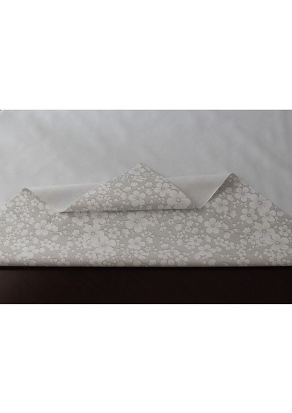 Astarlı Silinebilir Çiçek Desenli Pvc Masa Örtüsü, Gri, Dayanıklı ve Pratik Tasarım fırsatları