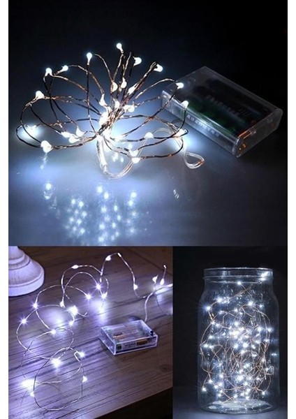 Omb Store Pilli 5 Metre Dekoratif Peri LED Beyaz Aydınlatma Süsleme Lambası indirimleri