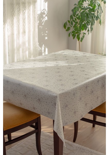 Astarlı Silinebilir Gri Muşamba Pvc Masa Örtüsü 226-2