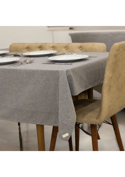 Gri Antrasit Pamuk Keten Masa Örtüsü, Şık ve Şeffaf Tasarım fiyatları