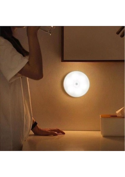 Omb Store Hareket Sensörlü USB Şarjlı Spot Lamba Mıknatıslı ve Yapışkanlı Gün Işığı Renk LED modelleri