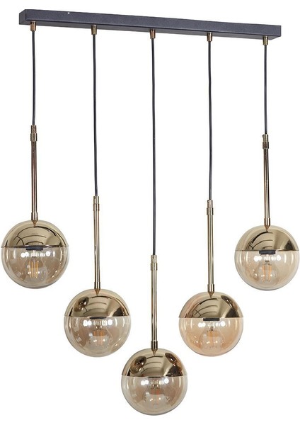 Altın ve Siyah Metal Gövdeli Şık Camlı Lüx Sarkıt Avize fiyatları