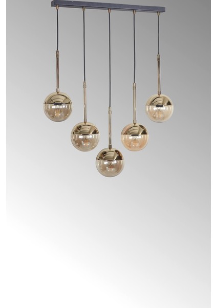 Altın ve Siyah Metal Gövdeli Şık Camlı Lüx Sarkıt Avize modelleri