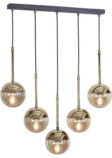 Altın ve Siyah Metal Gövdeli Şık Camlı Lüx Sarkıt Avize fırsatları