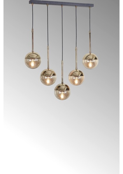 Altın ve Siyah Metal Gövdeli Şık Camlı Lüx Sarkıt Avize indirimleri