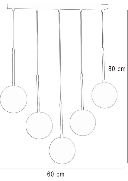 Altın ve Siyah Metal Gövdeli Şık Camlı Lüx Sarkıt Avize