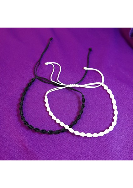 Beşiktaş Siyah Beyaz Renkli El Yapımı Ayarlanabilir Taraftar Makrome Örgü Bileklik, Unisex Spor Kombin Uyumlu Bjk Bilekliği, Beşiktaş Siyah Beyaz Taraftar Makrome Bileklik