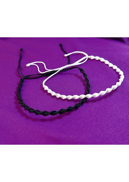 Beşiktaş Siyah Beyaz Renkli El Yapımı Ayarlanabilir Taraftar Makrome Örgü Bileklik, Unisex Spor Kombin Uyumlu Bjk Bilekliği, Beşiktaş Siyah Beyaz Taraftar Makrome Bileklik modelleri