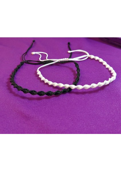 Beşiktaş Siyah Beyaz Renkli El Yapımı Ayarlanabilir Taraftar Makrome Örgü Bileklik, Unisex Spor Kombin Uyumlu Bjk Bilekliği, Beşiktaş Siyah Beyaz Taraftar Makrome Bileklik fırsatları