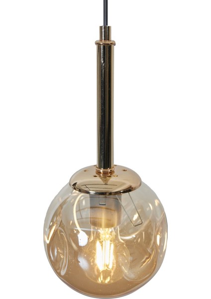 Şık Metal Gövde Bal Renkli Cam Sarkıt Avize, Modern ve Zarif Tasarım. modelleri