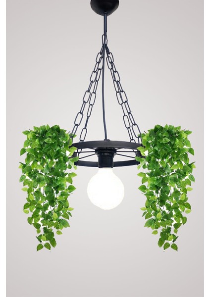 Siyah Tekerlekli Dekoratif Avize, Ferforje ve Rustik Tarz Balkon ve Bahçe Dekoru