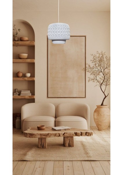 Modern Mesh Dokulu Sarkıt Avize, Şık ve Özel Tasarım, E27, Beyaz Renk fiyatları