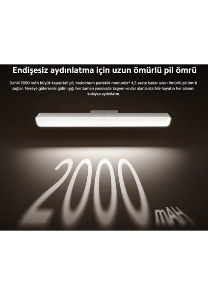 Şarjlı Manyetik Çok Fonksiyonlu Dekoratif Okuma ve Dolap Lambası, Beyaz Renk