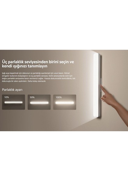 Şarjlı Manyetik Çok Fonksiyonlu Dekoratif Okuma ve Dolap Lambası, Beyaz Renk