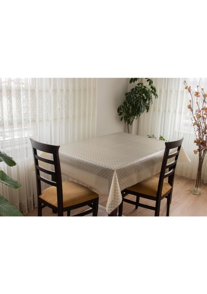 Şeffaf, Silinebilir, Hasır Desenli, Hijyenik Pvc Masa Örtüsü, Bej Renk fiyatları
