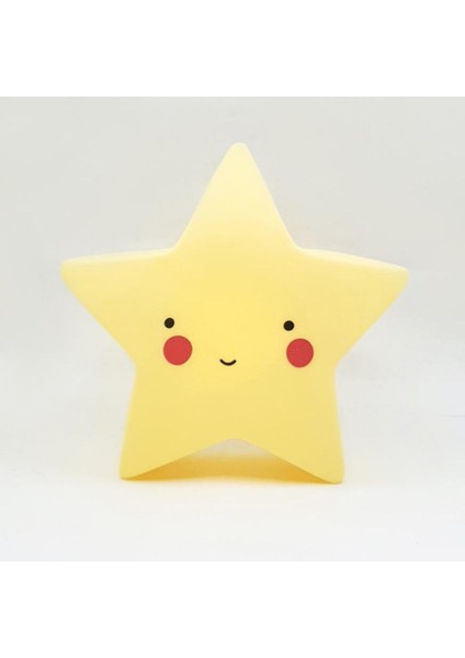 Gülen Yıldız Tasarımlı LED Masa Lambası, Sıcak Sarı Işık, Şık ve Modern Dekorasyon