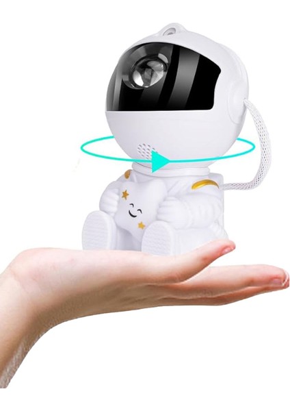 Beyaz Yıldızlı Projeksiyon Gece Lambası Galaksi Dekoratif Işık Balkon Kamp ve Oda Süsü