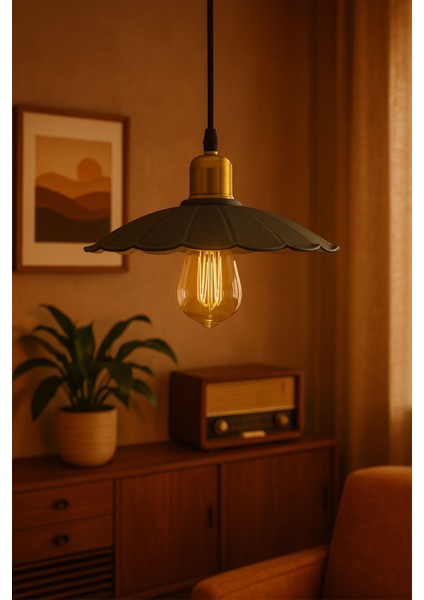 Şık Siyah Metal Mutfak ve Koridor Avizesi, Modern Tasarım