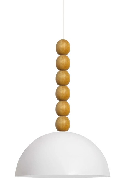 Beyaz Ahşap Boncuklu Sarkıt Avize, Modern ve Şık Dekoratif Aydınlatma indirimleri