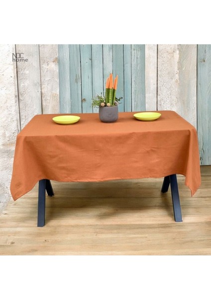 Keten Tarçın Düz Masa Örtüsü, Şık ve Zarif Ev Dekorasyonu Için Mükemmel Seçim