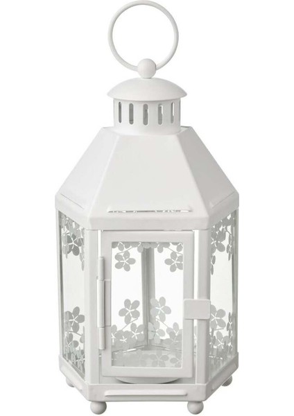 Beyaz 21 cm Metal El Feneri, Dayanıklı ve Şık Tasarım