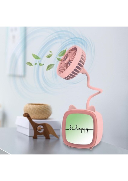 Pembe Şarjlı Figürlü Işıklı Masa Fanı, Şık ve Pratik Serinlik Sağlar modelleri