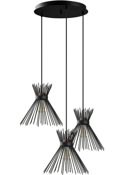 Modern Üçlü Siyah Sarkıt Avize, Şık ve Şık Tasarımıyla Evinize Zarafet Katın modelleri