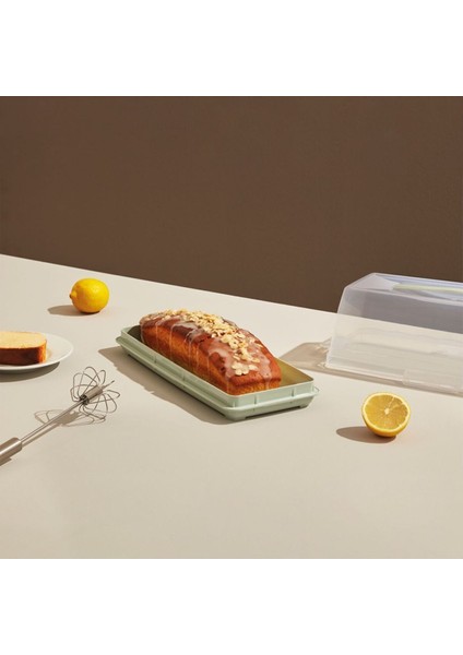 Güçlü Dayanıklı Dikdörtgen Baton Kek Fanusu 37CM, Gri Renkli, Pratik ve Şık Tasarım fiyatları