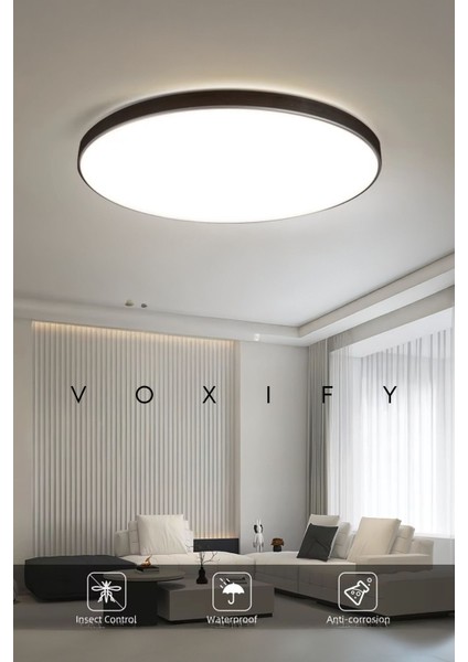 Siyah Yuvarlak LED Tavan Armatürü, 18W, Sarı Işık, Modern Aydınlatma. fiyatları