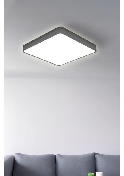 Büyük Boy Kare Antrasit 18W Tavan LED Aydınlatma, Salon ve Oturma Odası Için Ideal