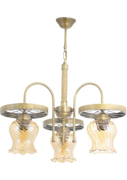 Modern Rustik Üçlü Teker Sarkıt Avize, Şık ve Şık Aydınlatma Seçeneği