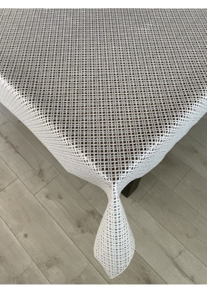Şık Hasır Desenli Beyaz Pvc Silinebilir Masa Örtüsü fiyatları