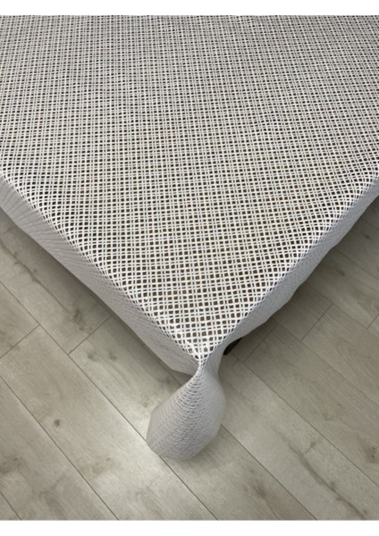 Şık Hasır Desenli Beyaz Pvc Silinebilir Masa Örtüsü indirimleri