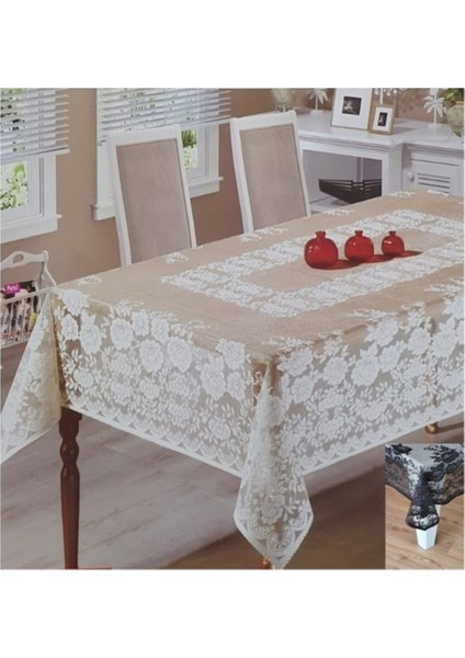 Güllü Desenli, Örme Tül Masa Örtüsü, 160X160 Cm, Şık ve Zarif Tasarım fiyatları