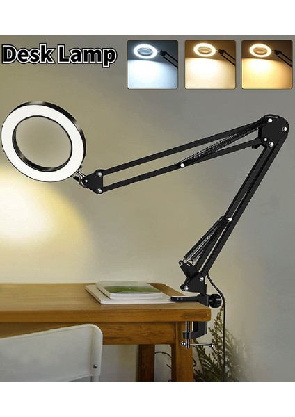 72 LED Yuvarlak Masa Lambası, Ayarlanabilir Şiddet ve Renk Seçeneği, USB Bağlantılı