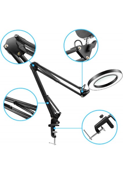 72 LED Yuvarlak Masa Lambası, Ayarlanabilir Şiddet ve Renk Seçeneği, USB Bağlantılı