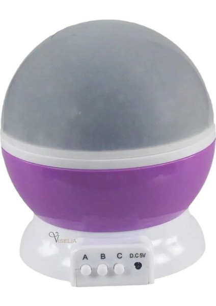 Yıldız Yansıtıcı Gece Lambası, Çocuk Odası Projeksiyon Işığı, Mor Renkli fırsatları