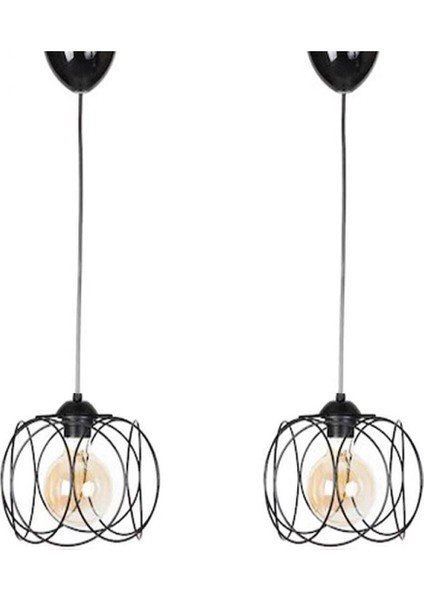 Ikili Siyah Sarkıt Avize, Salon, Mutfak, Yatak Odası, Koridor ve Antre Için Şık Aydınlatma