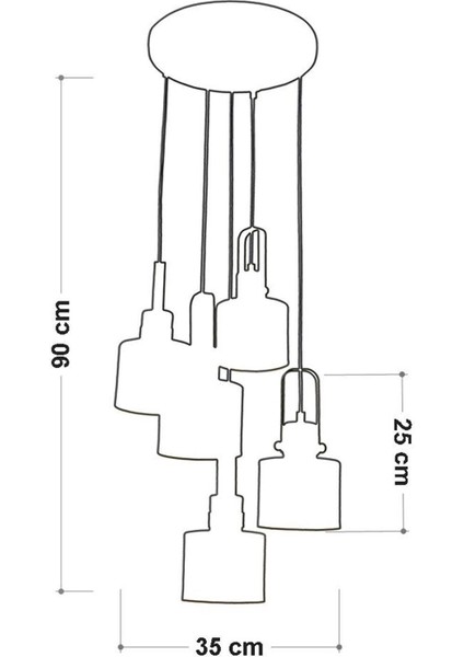 Modern 5 Lü Siyah ve Sarı Metal Gövde Şık Avize, Zarif Aydınlatma Seçeneği fırsatları